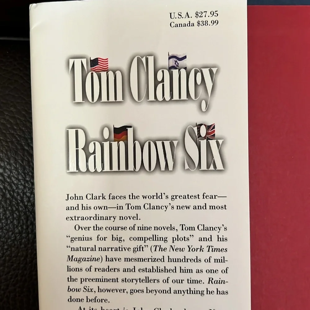 Tom Clancy “Rainbow Six” Hardcover Techno- Thriller Novel